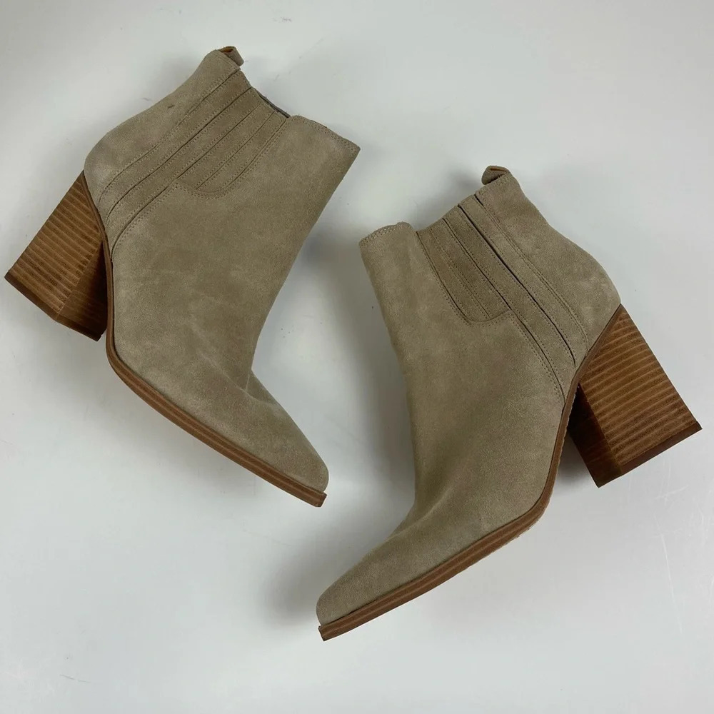 NEW Marc Fisher Oshay Pointed Toe Booties Tan Heels Womens Size US 11 M - Picture 3 of 13